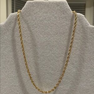 14k Gold Plated Elegant Rope Chain Necklace